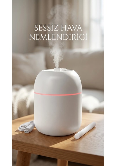 Hava Nemlendirici 220ml Buhar Makinesi, Çocuk Odası Ve Ofis Kullanımına Uygun, Sessiz Ve Hafif Cihaz