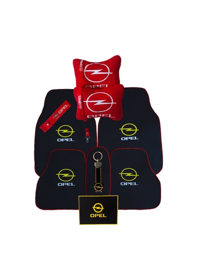 Opel Siyah Oto Halı Paspas Opel Kırmızı Seyahat Boyun Yastığı