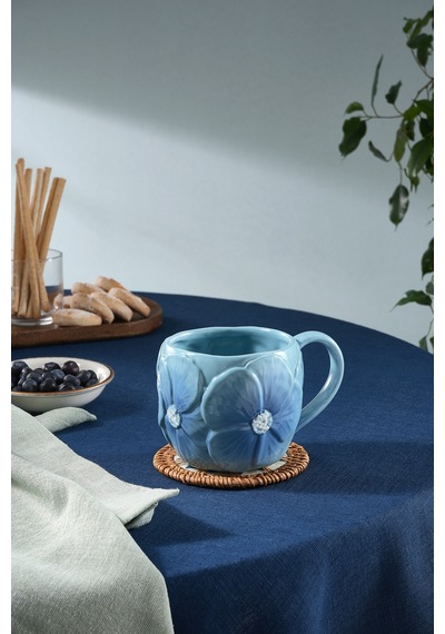 Karaca Bloomy Mavi Kupa 520 Ml