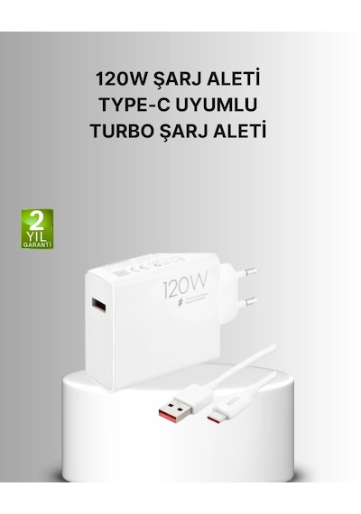 120w Mi Turbo Akıllı Tanıma Çipli Hızlı Şarj Cihazı Taşınabilir Ve Dayanıklı Beyaz
