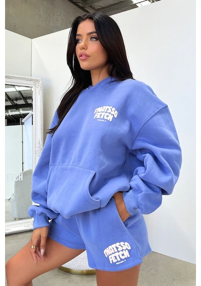 Thatsso Fetch Series 5 Sweatshirt - Bebe Mavisi Baskılı Oversize Kapüşonlu Mavi