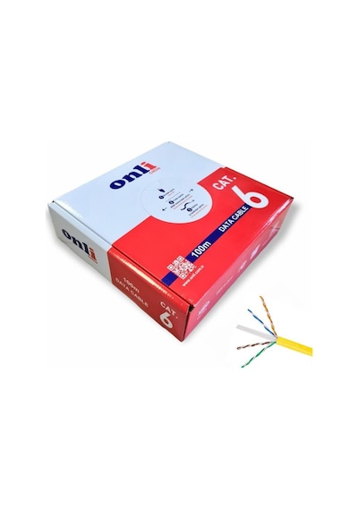 Onli 23awg Utp Cat6 Network Kablosu Sarı 100mt Yerli Üretim