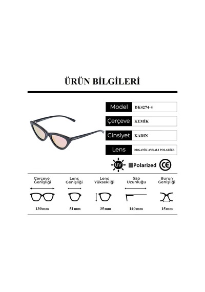 Daniel Klein Dk4274-4 Aynalı Polarize Cat Eye Kadın Güneş Gözlüğü