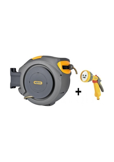 Hozelock 2401-3460H  20 M Hortum Toplama Makara Seti + 2669H Multi Sprey 5 Ayarlı