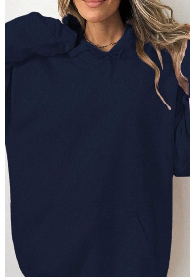 Uyguntarz Bahar Esintisi Çiçek Baskılı Oversize Sweatshirt Lacivert
