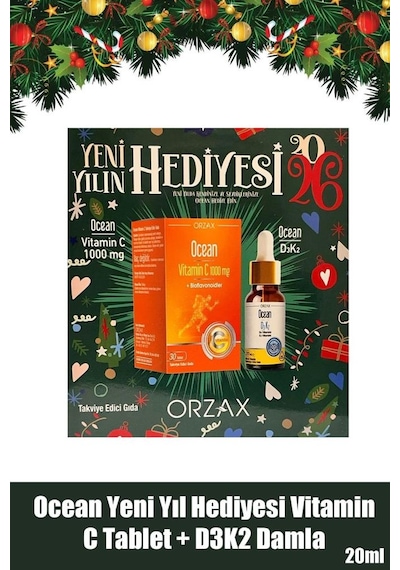 Ocean Yılbaşı Seti: Ocean Vitamin C 30 Tablet +ocean D3 K2 Damla 20 Ml
