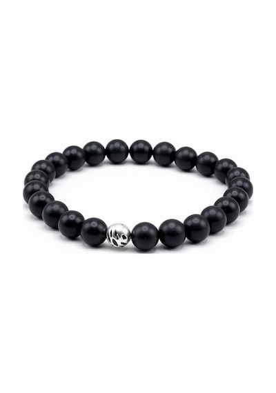 8mm Hakiki Şungit Shungite Doğal Taş Bileklik - Emf Koruması Alpaka Ara Aparatlı Siyah