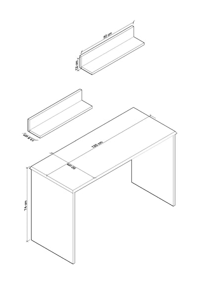 Olven Çalışma & Ofis Masası 120 Cm Beyaz-meşe