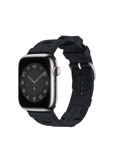Ekılıf - Apple Uyumlu  Watch 42mm - Kordon Silikon Kordon Krd-92 - Midnight