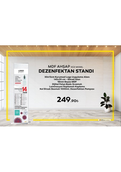 Letbil - El Dezenfektan Standı Mdf Düz Model - Sakarya Letbil - El Dezenfektan Standı Mdf Düz Model - Sakarya