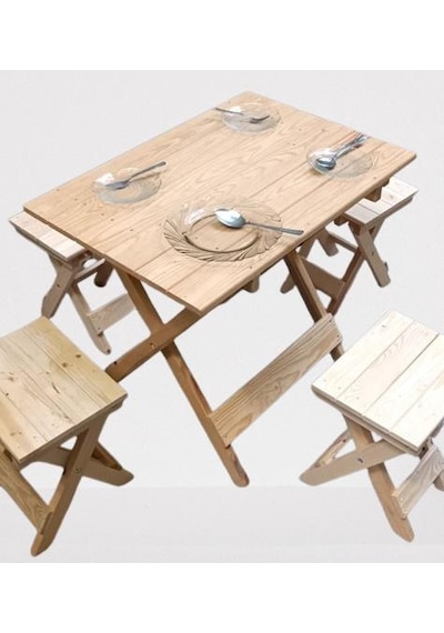Bengi Ticaret Piknik Seti Katlanabilir Ham 90391çam Ağac Az Yer İşgal Eder Çok İş  El Yapım Ahşap