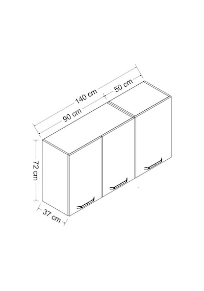 Minar 140 Cm Mutfak Dolabı Beyaz 140-B1-Üst Modül Beyaz