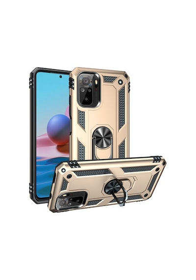 Redmi Note 10 Kılıf Tam Koruma Çift Katmanlı İbiza Sert Silikon Kapak Gold