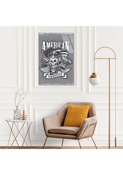 Classic American Chopper Kurukafa - Cam Tablo - Deg0511 35 X 50 Cm