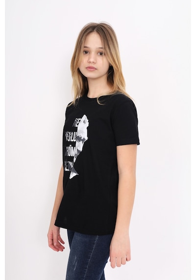 Toontoy Unisex Çocuk Atatürk Baskılı Tişört Siyah