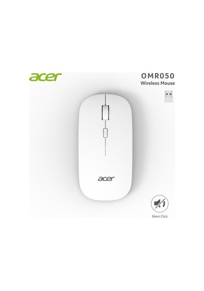 Acer Omr050 Beyaz Kablosuz Sessiz Tuşlu Mouse 1000-1200-1600 Dpı 001