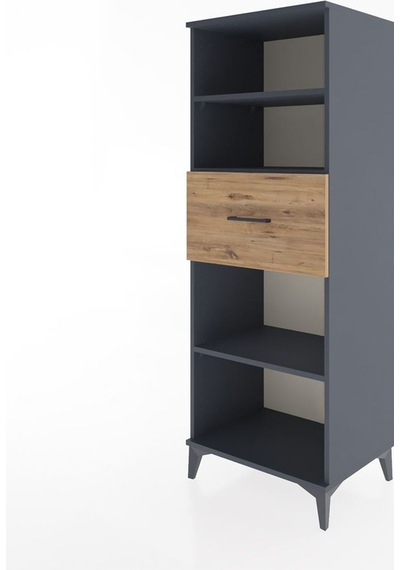 Hyperion Dolap 3 Raflı Tek Çekmeceli 60x44x163 Antrasit-çam Antrasit