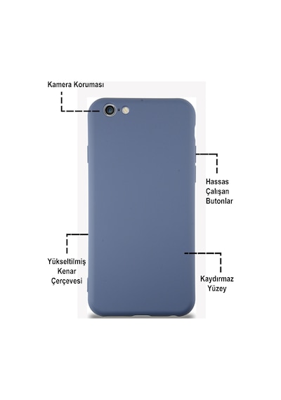 Apple Uyumlu iPhone 6S Kapak İçi Kadife Kamera Korumalı Lansman Silikon Kılıf