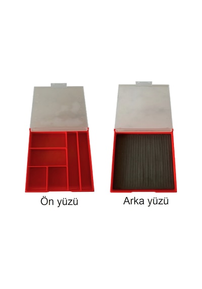 River Çok Amaçlı Çift Taraflı Lrf Kutusu Kırmızı 15x15x4cm