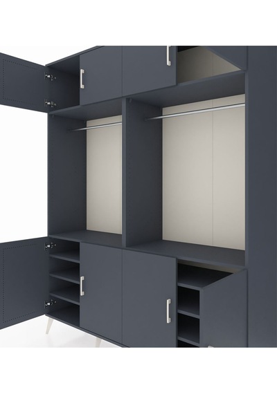 Hyperion Gardrop 10 Raflı 8 Kapaklı 2 Askılı 176x44x221 Antrasit-antrasit Antrasit Hyperion Gardrop 10 Raflı 8 Kapaklı 2 Askılı 176x44x221 Antrasit-antrasit Antrasit
