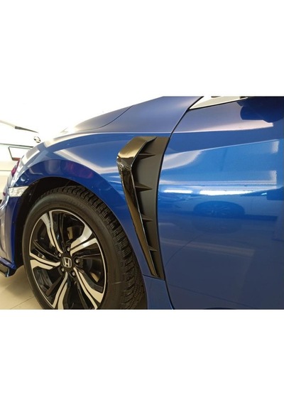 Honda Civic FC5 İçin Uyumlu-FK7 Yan Çamurluk Izgarası Kalın Model Piano Black