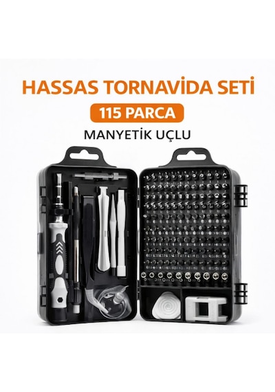 Ser 115 Parça Manyetik Uçlu Hassas Tornavida Seti