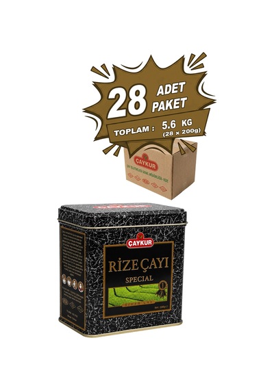 Rize Çayı Hediyelik Teneke Kutu 200 Gr. Yirmisekizli Paket