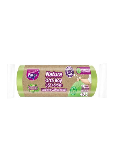 Natura Büzgülü Çöp Torbası Orta Boy 15 Li