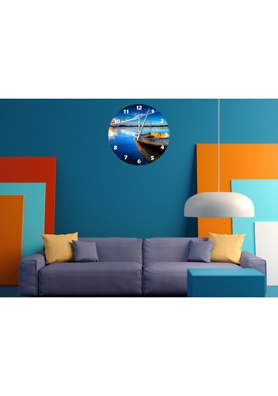 Ti-play Sandal Ve Ufuk 30x30cm Akrilik Dekoratif Modern Duvar Saati ÇOk Renkli