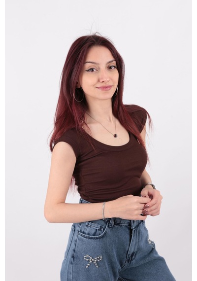 Busem S0016476 Kadın Bluz Acı Kahverengi