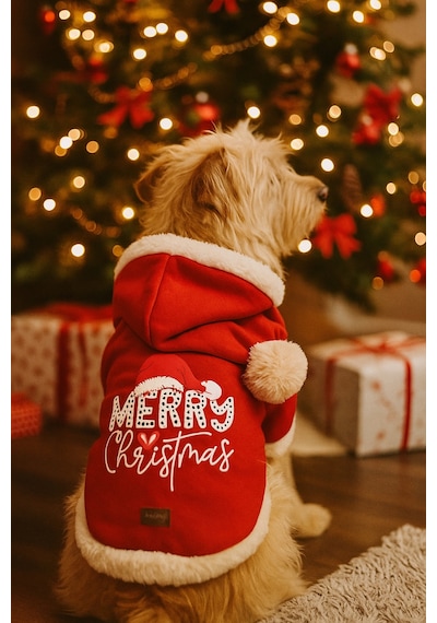 Yılbaşı Kıyafeti Elbisesi Kıyafetleri - Kedi Ve Köpekler İçin Mutlu Noeller Noel