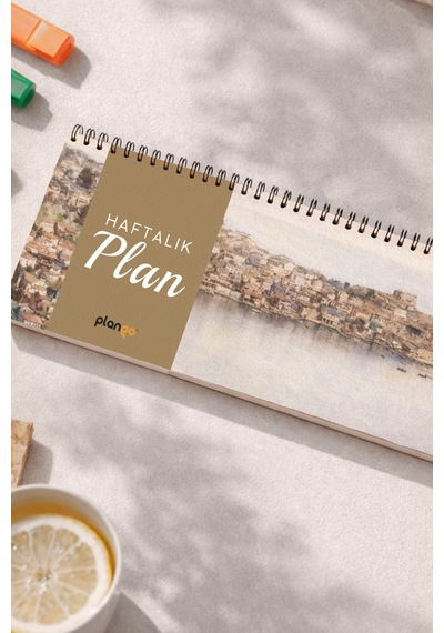 Tarihsiz Spiralli Haftalık Masaüstü Planlayıcı - Trabzon - 10x30 Cm Plango Turkuaz