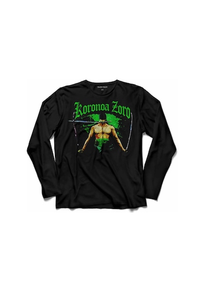 Erkek One Pıece Zoro Roronoa Logo Uzun Kollu Tişört (525288111)
