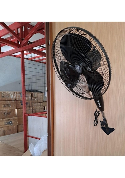 Ayrex Depolife Duvar Montajlı Hava Vantilatörü 3 Kademe Hız Ayarlı Pervane Sağ Sol Dönme 45w Siyah Renk