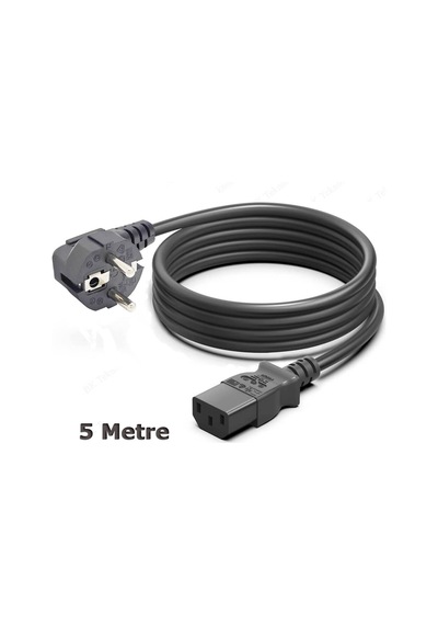 C13 Power Kablo Standart Kasa Monitör Elektrik Güç Kablosu - 5 mt