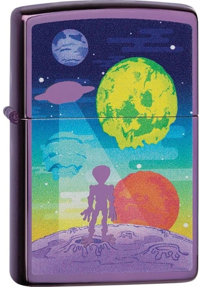 Zippo Alien Worlds Dizayn Çakmak Mor