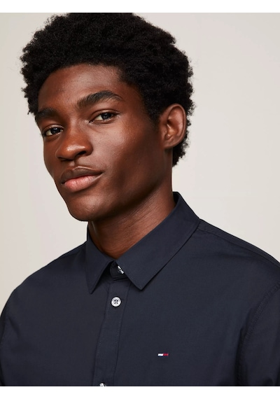 Tommy Hilfiger Tjm Orıgınal Stretch Shırt Casual Shirts Siyah
