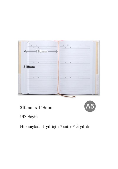 Apica A5 3 Yıllık Günlük D307 Krem