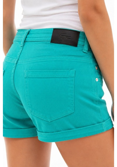 Lacoste Women's Standart Fit Cotton Jeans Shorts Kadın Pamuklu Kot Şort Turkuaz