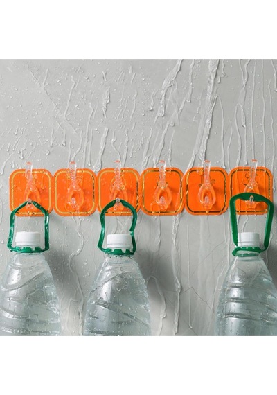 Koparılabilen Kendinden Yapışkanlı Figürlü 6'lı Askı Turuncu Plastik Turuncu Tr Diğer