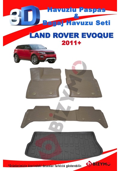 Land Rover Evoque 2011+ Bej Havuzlu Paspas Ve Bagaj Seti Bizymo Bej