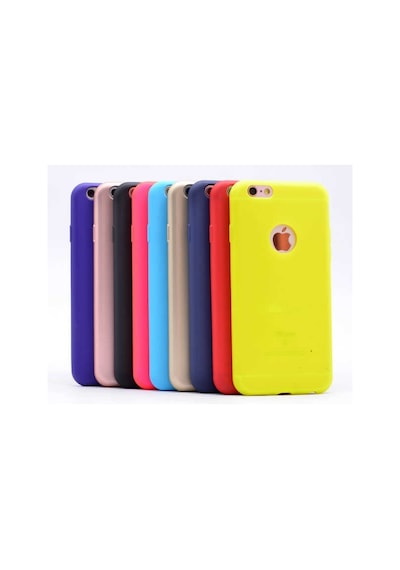 Noktaks - Apple Uyumlu iPhone 6 Plus / 6s Plus - Kılıf Mat Renkli Esnek Premier Silikon Kapak - Kırmızı