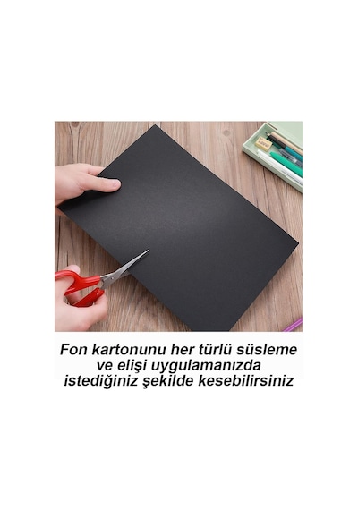 Siyah Fon Kartonu 50x70 cm 120 Gr 10 Adet 50*70 Fon Kartonu Hamurundan Boyama Orjinal Tam Siyah Renk