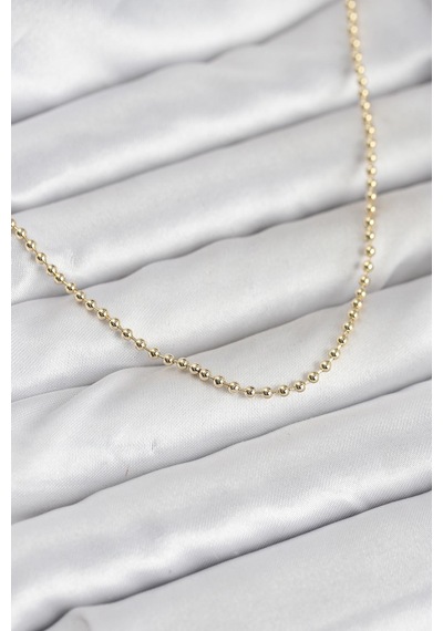 Cm 14k Gold Renk Top Zincirli Model 60 Cm Kadın Kolye - Lisinya Çok Renkli