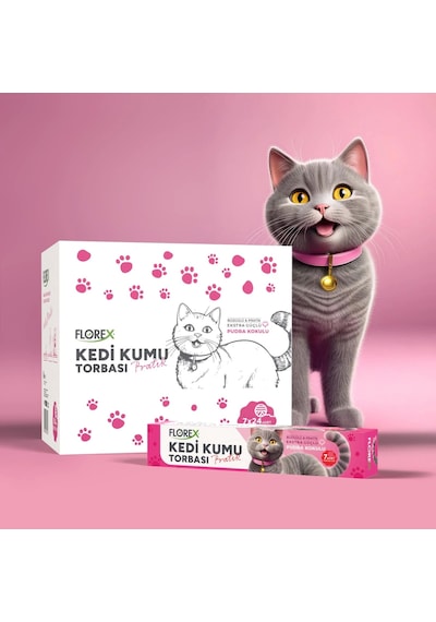 Florex Kedi Kumu Torbası Pudra Kokulu 7'li Paket