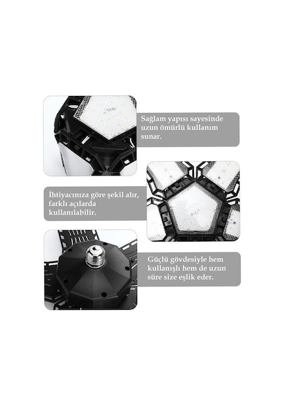Ledx Ayarlanabilir Açılı 4 Kanatlı 108 Smd Ledli Galaxy Projektör Işığı 50w 5500 Lumen E27 32cm Çap