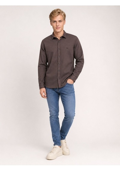 Loft Regular Fit Erkek Gömlek U.kol Lf2037219 Q1.v1 Kahverengi