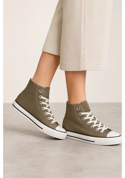 In Step Lena Haki Kanvas Bağcıklı Bilekli Kadın Sneakers