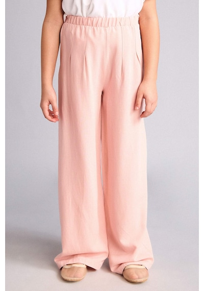 Defacto Wıde Leg Geniş Paça Keten Karışımlı Pantolon Kız Çocuk H1212a826smbr74 Pembe-br74