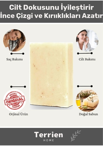 Home Serisi El Yapımı Doğal Bitkisel 5 Adet Hassas Ciltler Arındırıcı Nemlendirici Keçi Sütü Sabunu Karışık